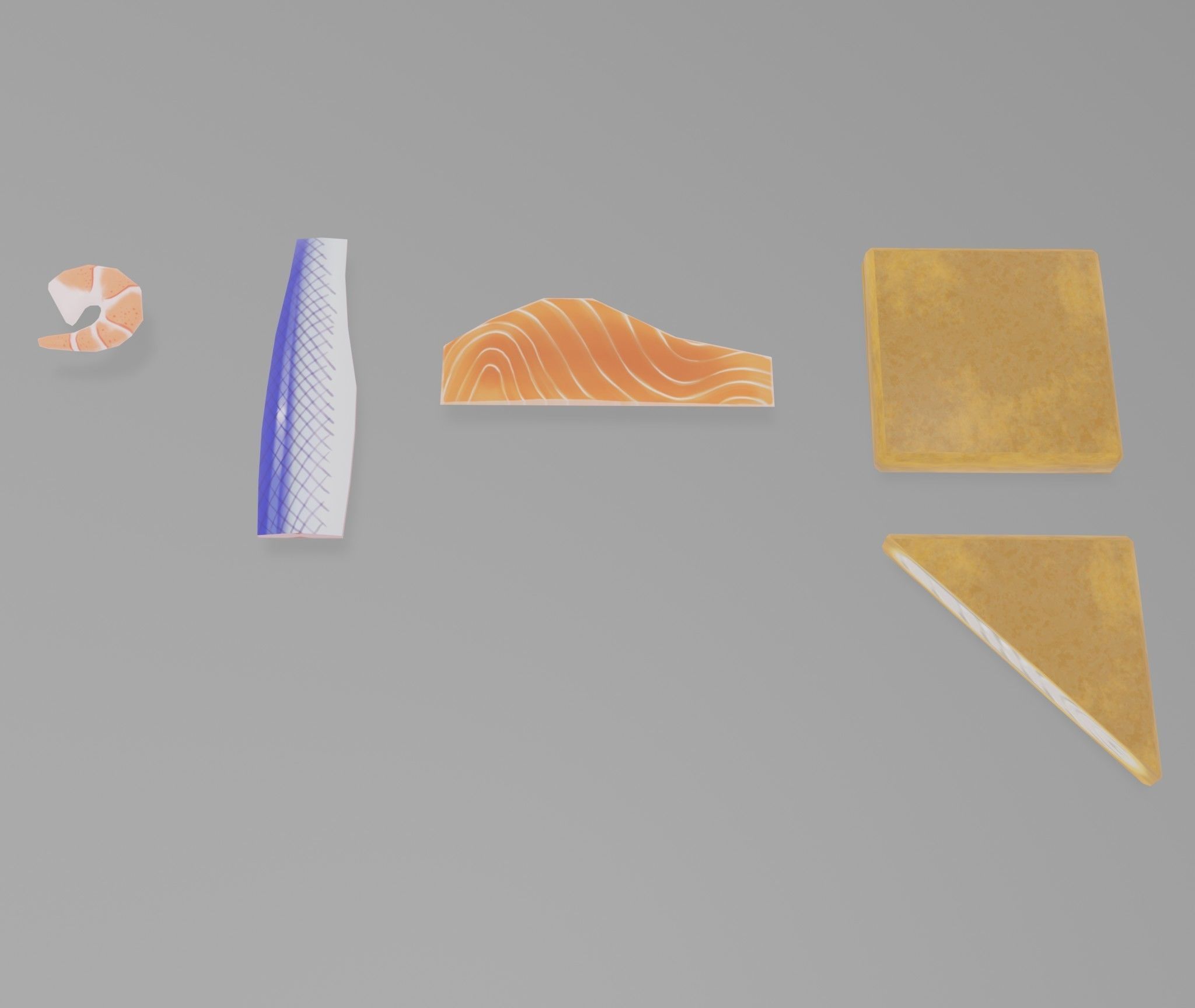 Sandwich create set -Bread and ingredient- Low-poly 3D model_26