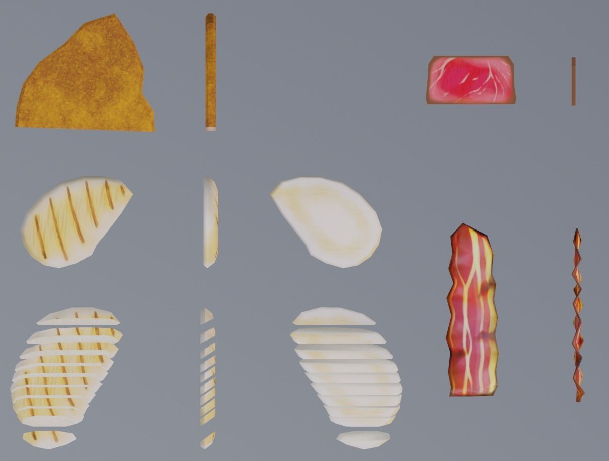 Sandwich create set -Bread and ingredient- Low-poly 3D model_19