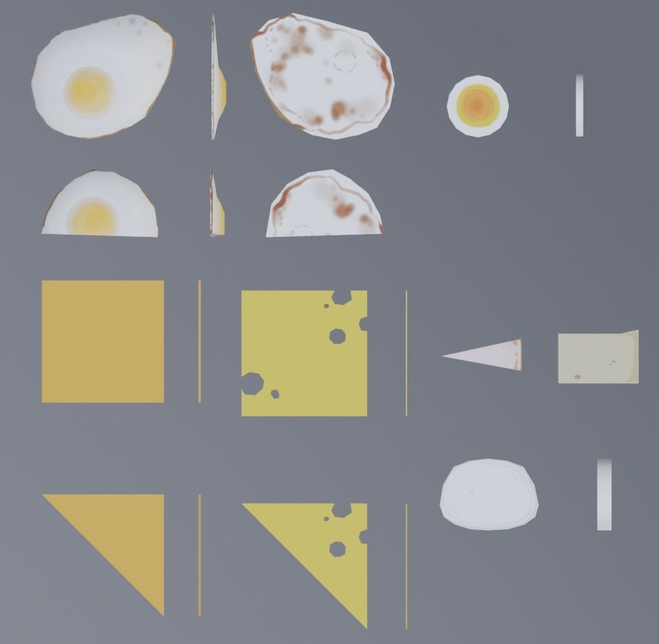 Sandwich create set -Bread and ingredient- Low-poly 3D model_24
