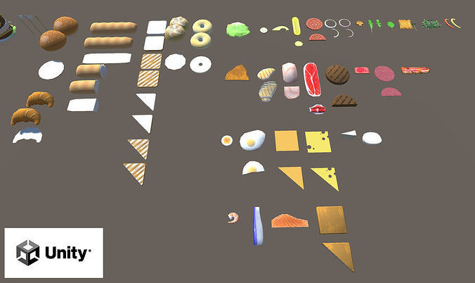 Sandwich create set -Bread and ingredient- Low-poly 3D model 6