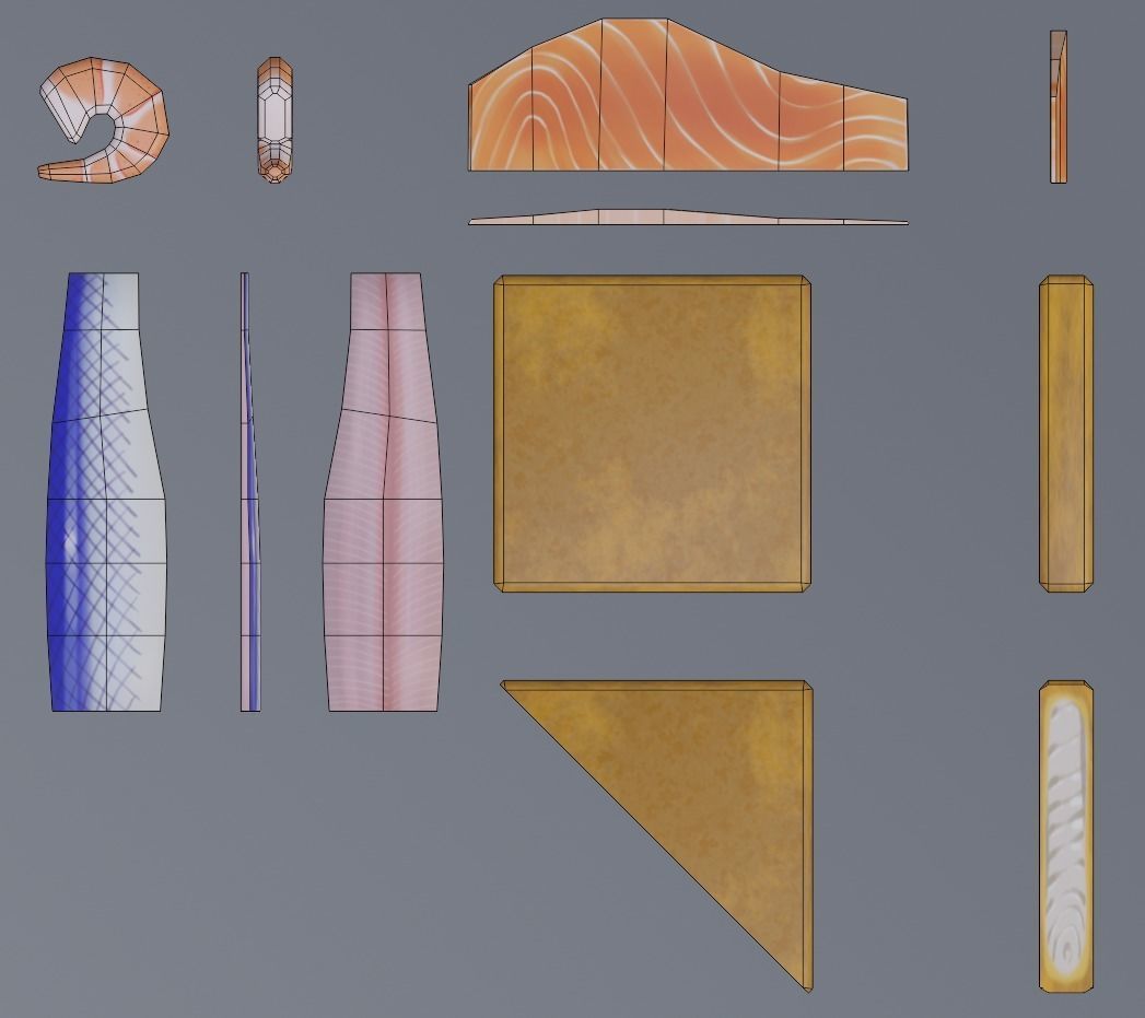 Sandwich create set -Bread and ingredient- Low-poly 3D model_28