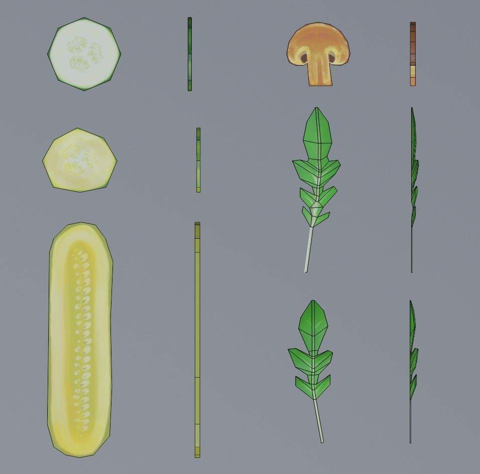 Sandwich create set -Bread and ingredient- Low-poly 3D model_15