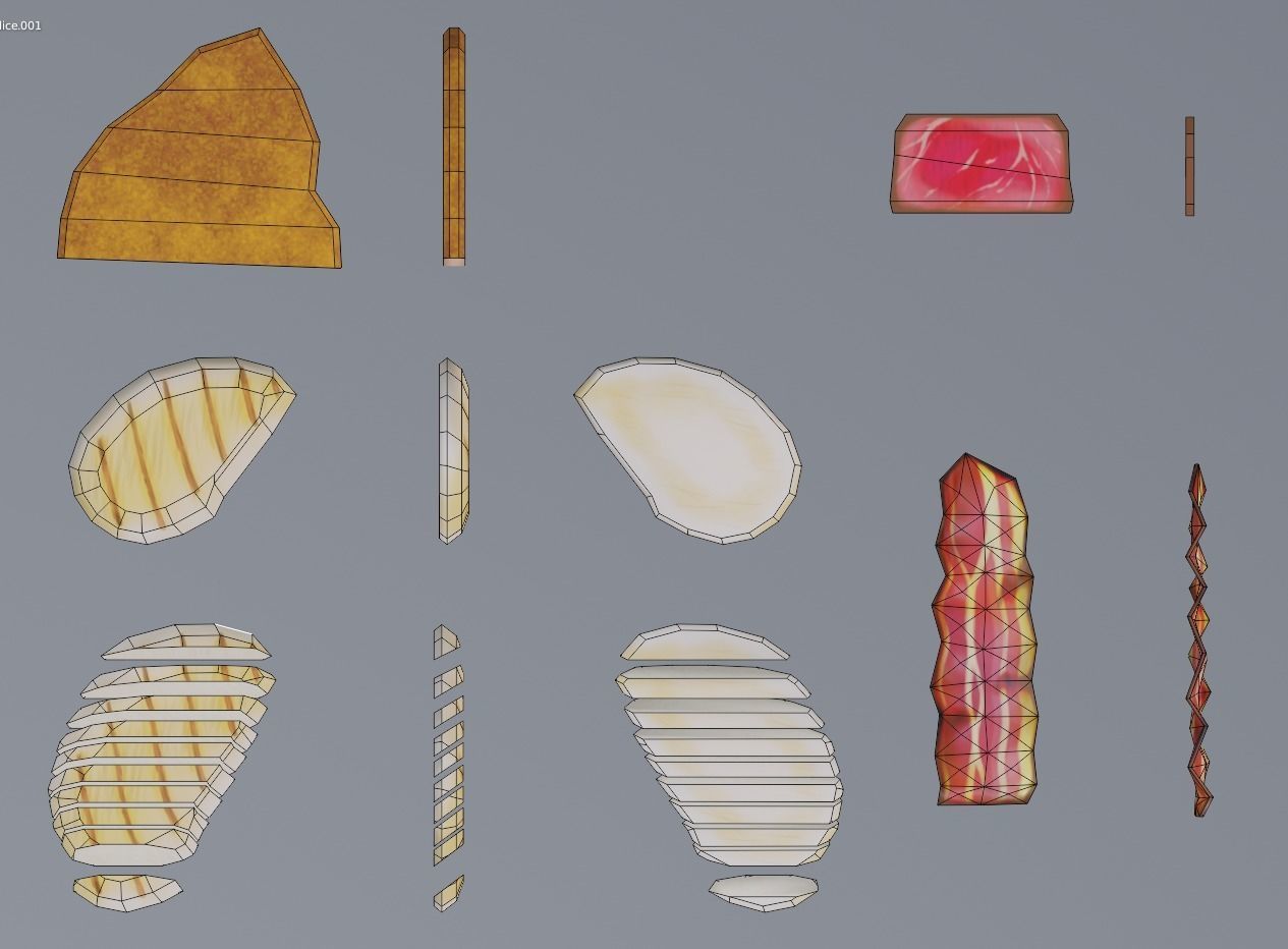 Sandwich create set -Bread and ingredient- Low-poly 3D model_20