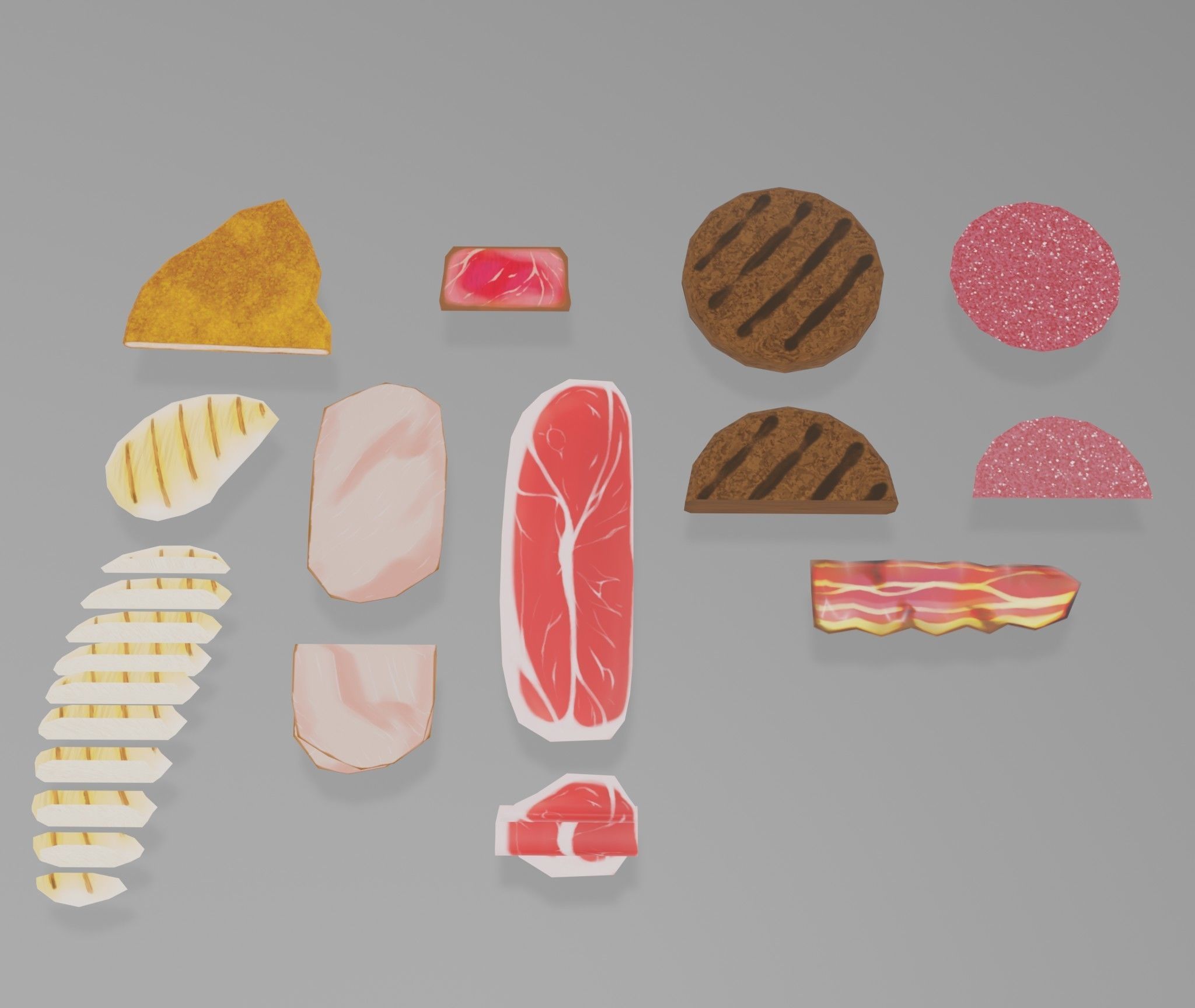 Sandwich create set -Bread and ingredient- Low-poly 3D model_18