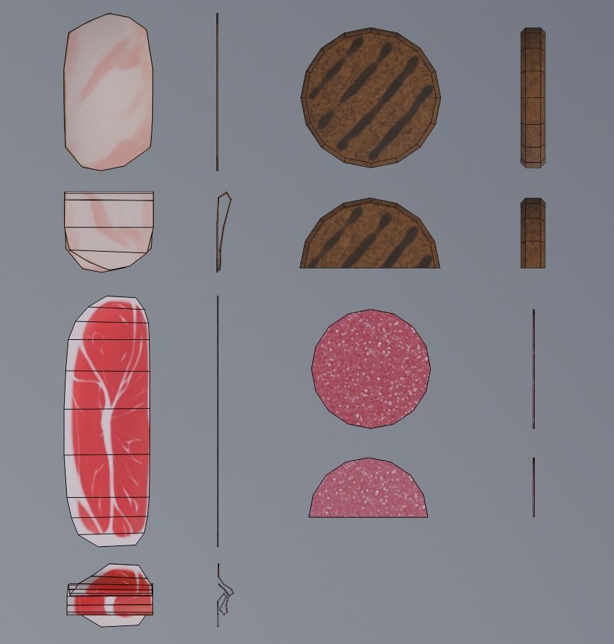 Sandwich create set -Bread and ingredient- Low-poly 3D model_22