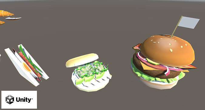 Sandwich create set -Bread and ingredient- Low-poly 3D model 5
