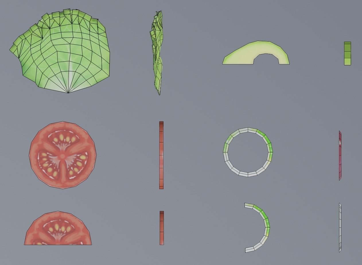 Sandwich create set -Bread and ingredient- Low-poly 3D model_13