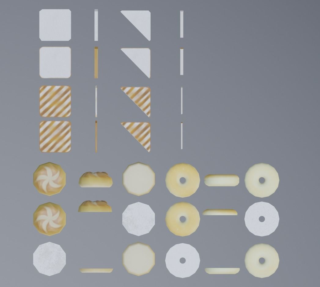 Sandwich create set -Bread and ingredient- Low-poly 3D model_9