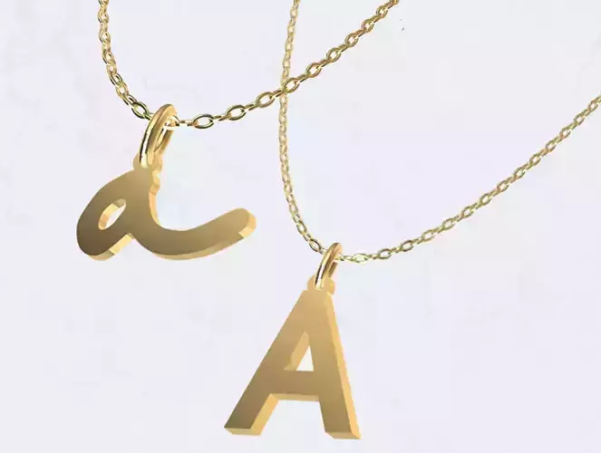 A - Letter Alphabet Pendant Necklace