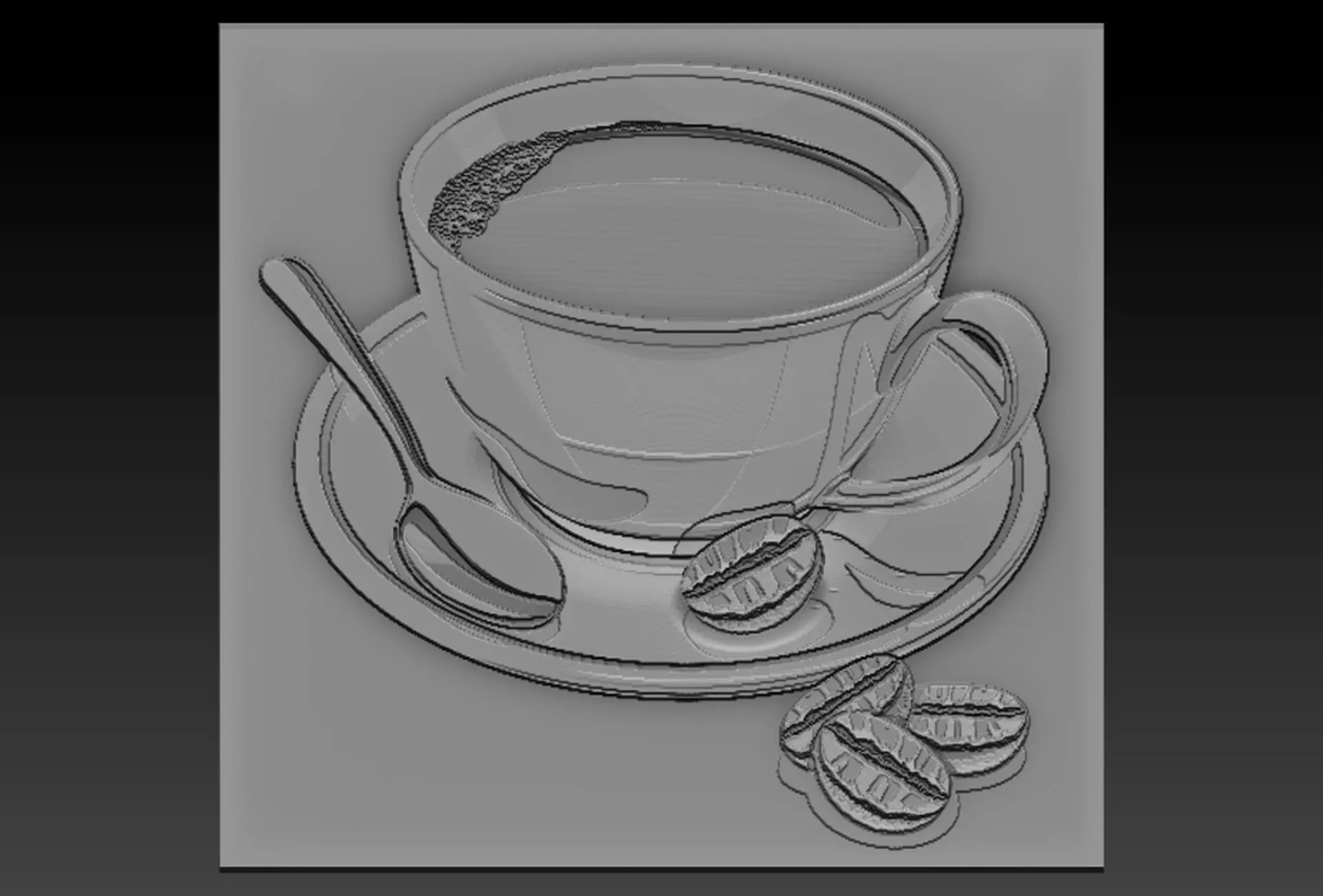 Coffee cup and saucer 3D print model