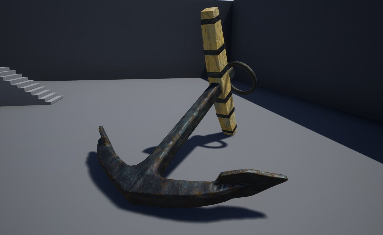 Galleon Anchor Low-poly 3D model_5