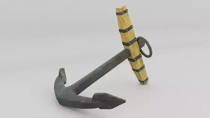 Galleon Anchor Low-poly 3D model