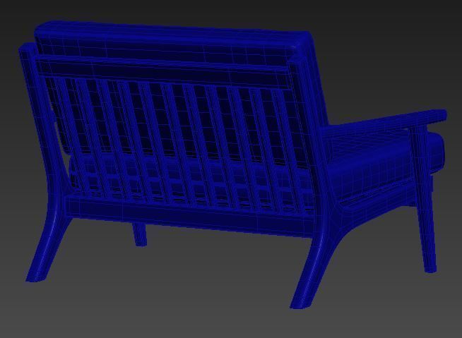 Contemporary sofa fabric and gold foil Low-poly 3D model_11