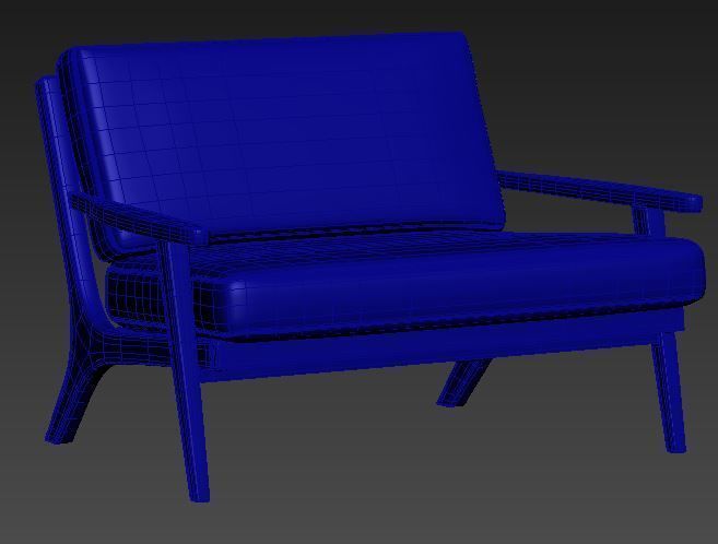 Contemporary sofa fabric and gold foil Low-poly 3D model_7