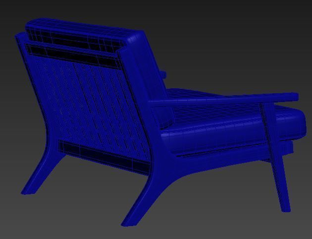 Contemporary sofa fabric and gold foil Low-poly 3D model_10