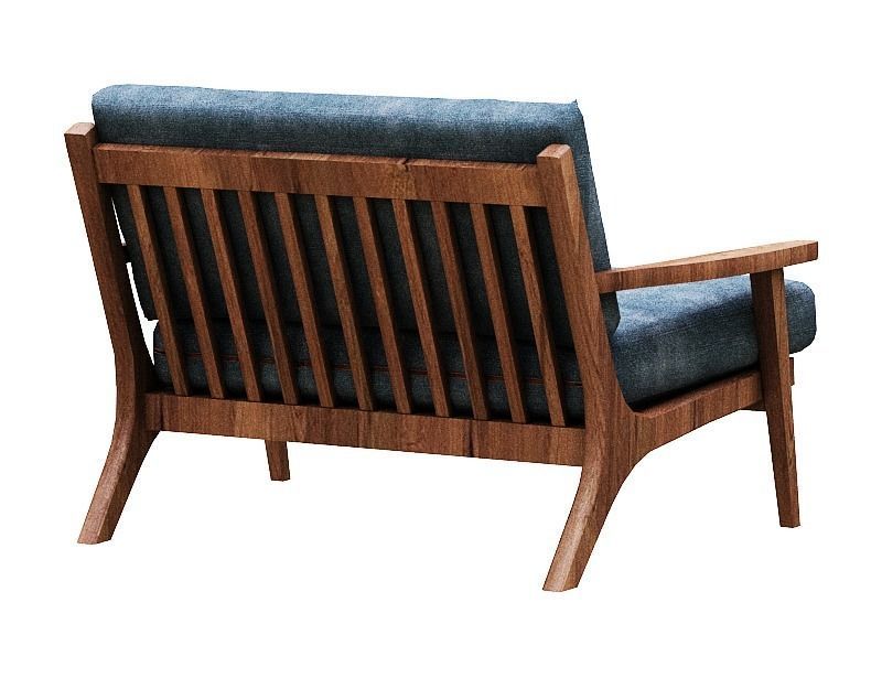 Contemporary sofa fabric and gold foil Low-poly 3D model_5