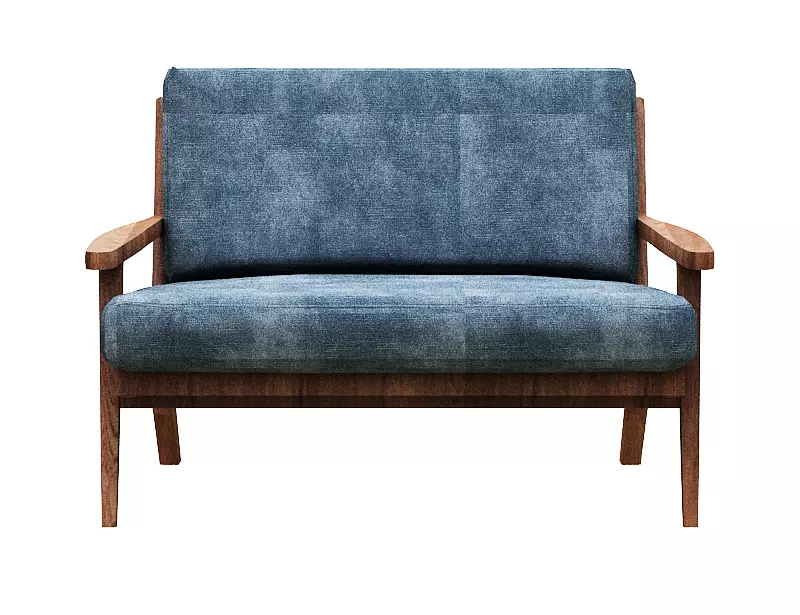 Contemporary sofa fabric and gold foil Low-poly 3D model_0