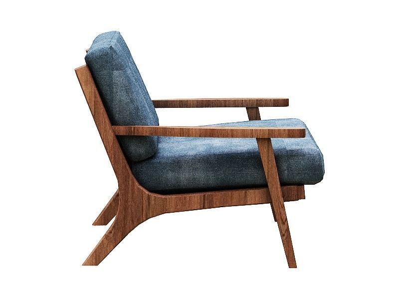 Contemporary sofa fabric and gold foil Low-poly 3D model_3