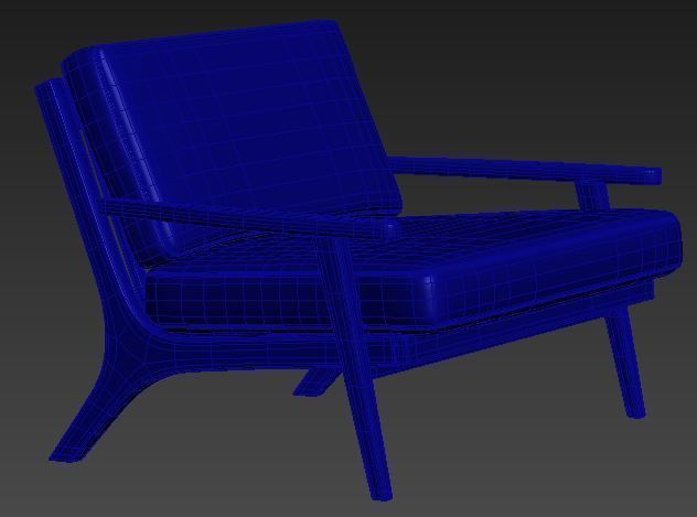 Contemporary sofa fabric and gold foil Low-poly 3D model_8