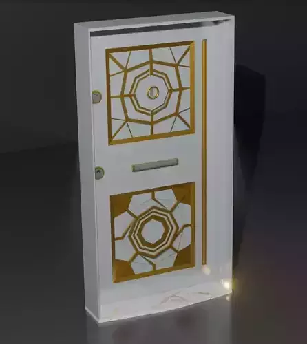 Steel Door - Gold Plated Low-poly 3D model