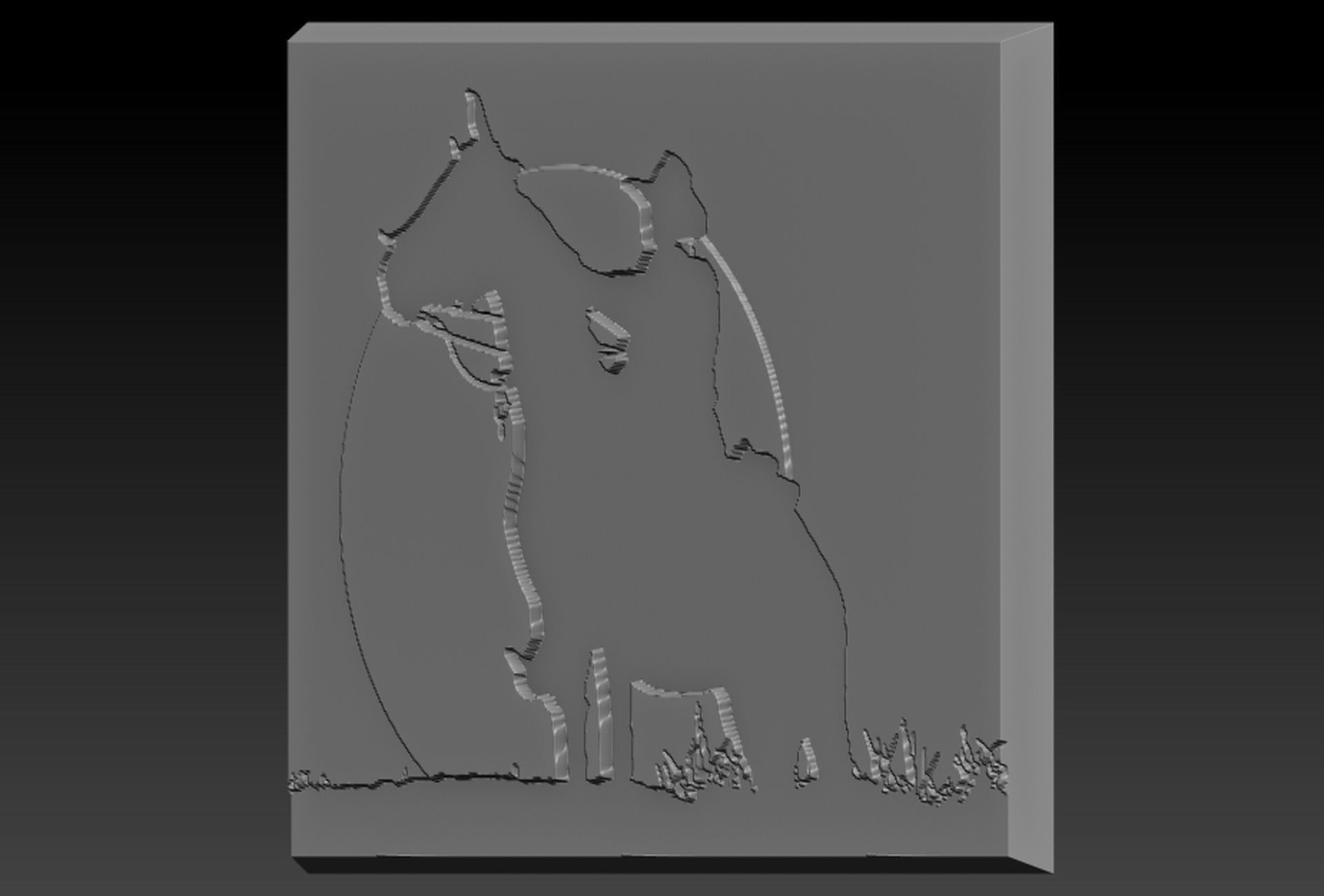 Covboy silhouette of cowboy riding horse 3D print model_2