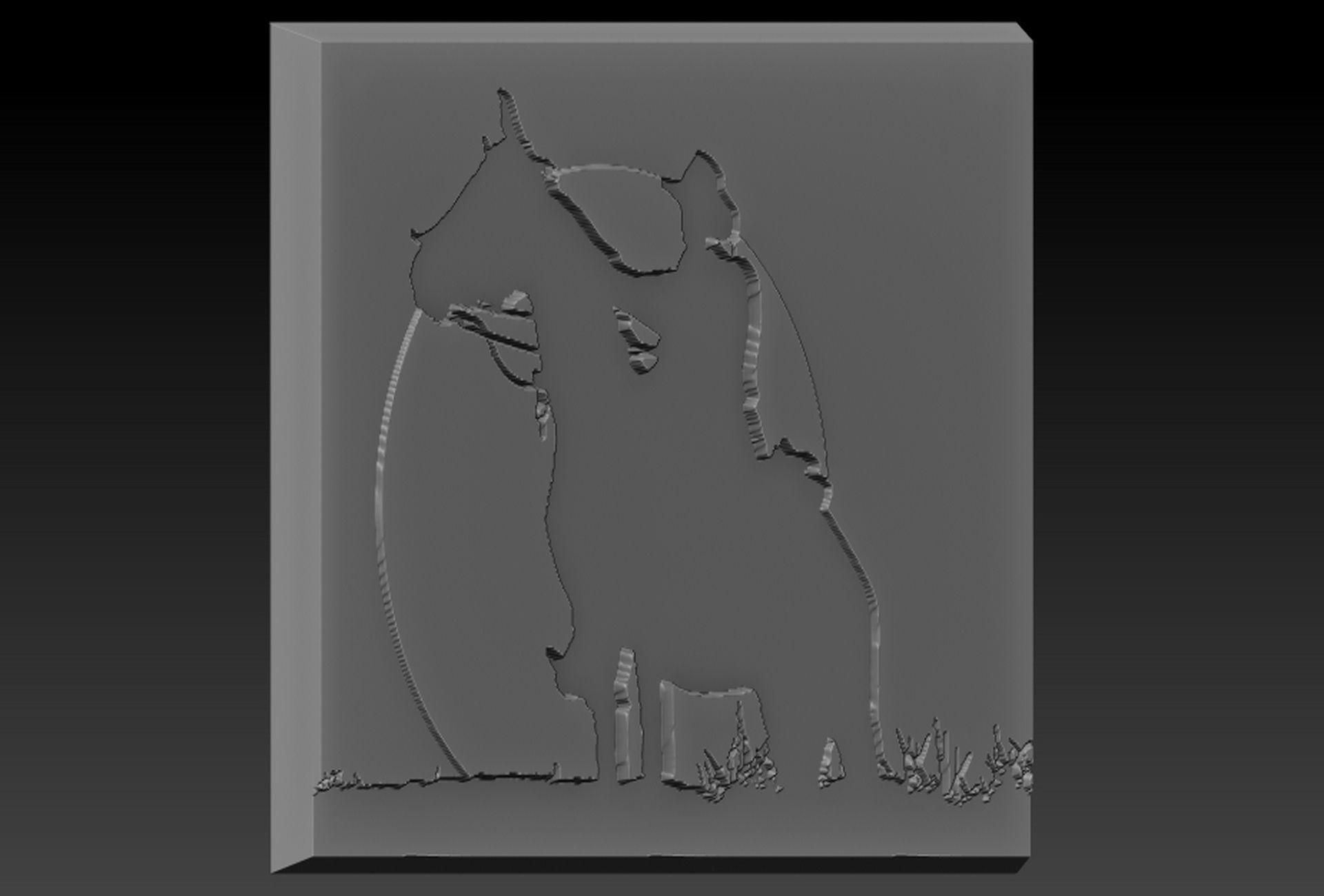 Covboy silhouette of cowboy riding horse 3D print model_1