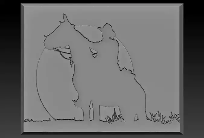 Covboy silhouette of cowboy riding horse