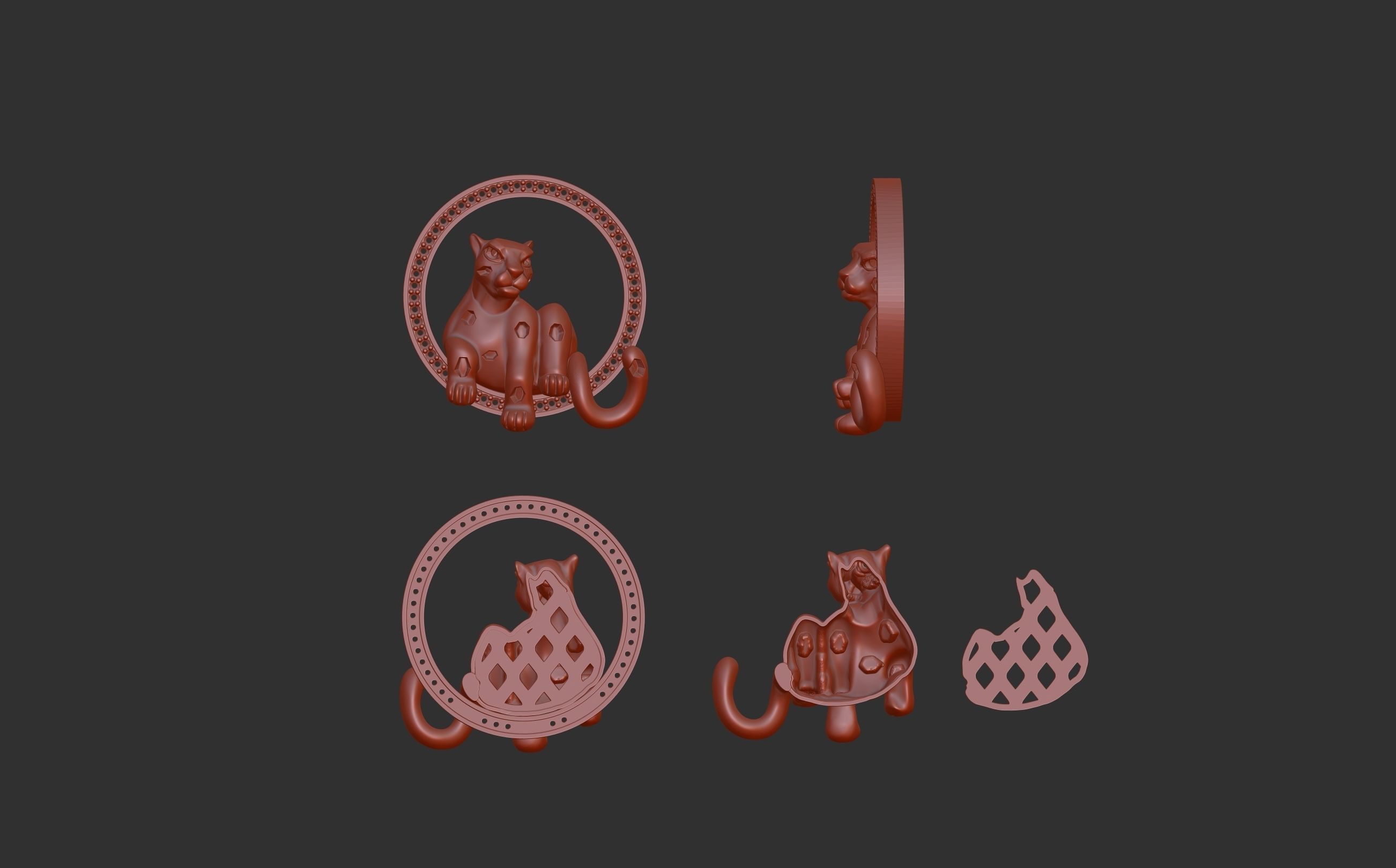 Panther pendant  3D print model_1