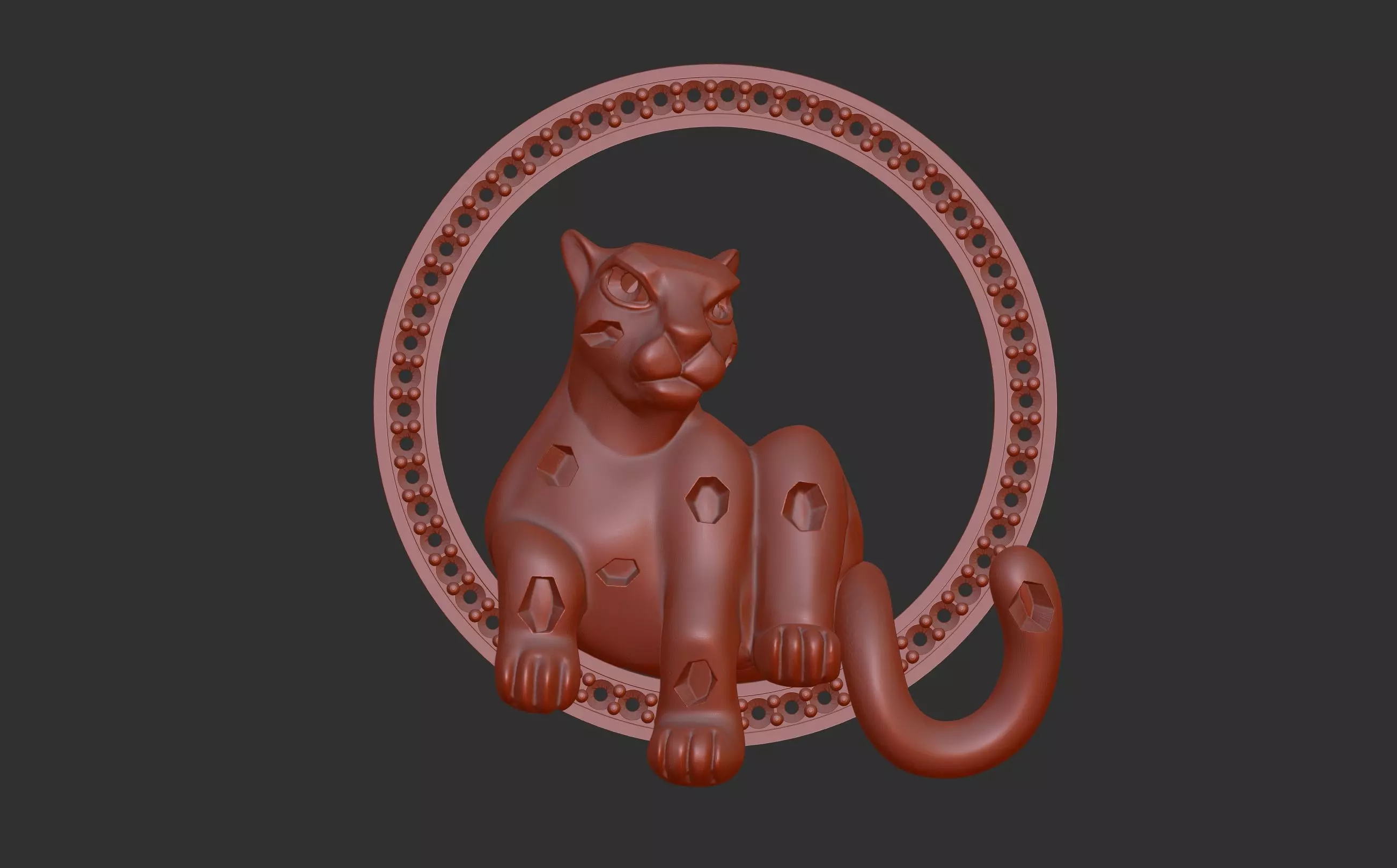 Panther pendant  3D print model_0