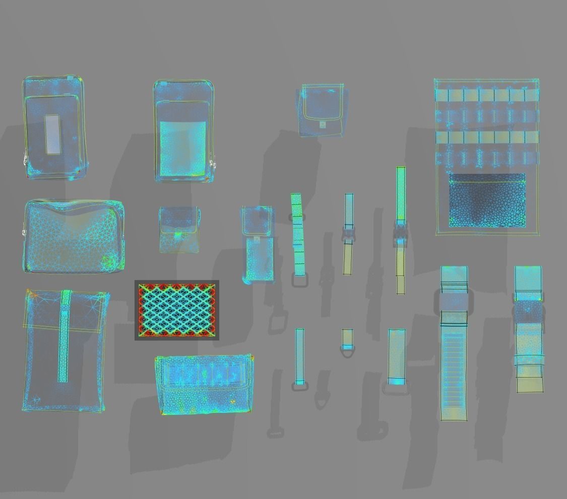 Techwear elements for 3D character model 3D model_11