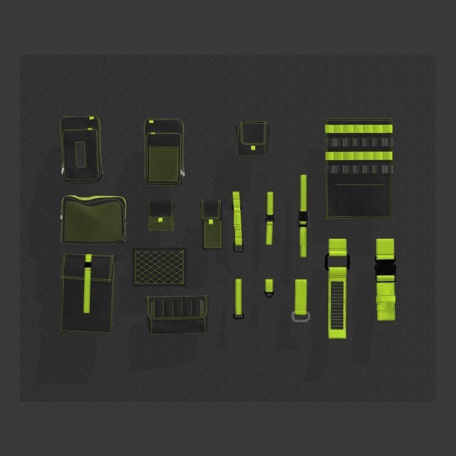 Techwear elements for 3D character model 3D model_8