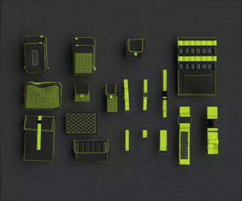 Techwear elements for 3D character model 3D model_0