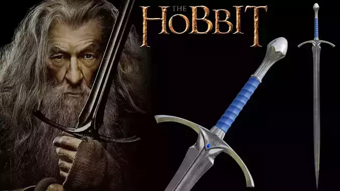 Gandalfs Sword Glamdring From The Hobbit - Low-Poly Low-poly Low-poly 3D model