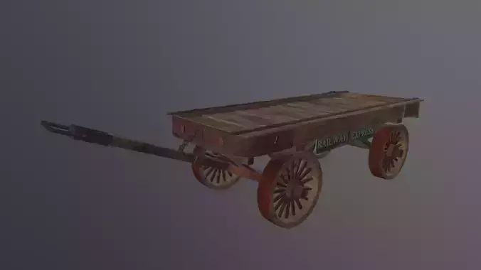 Wooden cart 3D Model