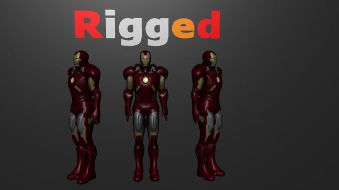Iron Man Original Rigged Low-poly 3D model