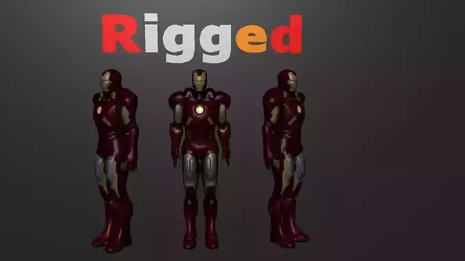 Iron Man Original Rigged Low-poly 3D model