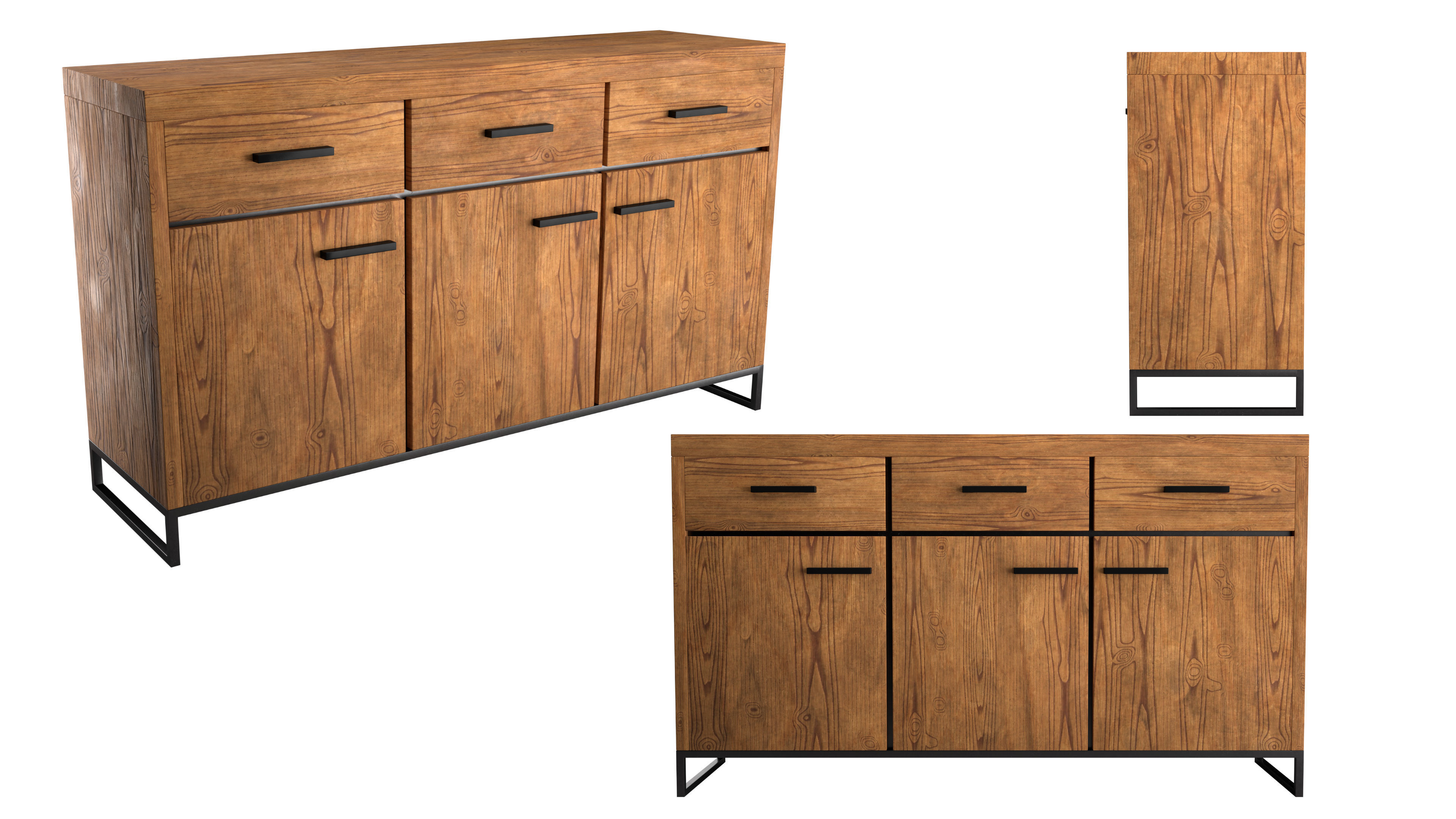 Wood Commode 3D model_3