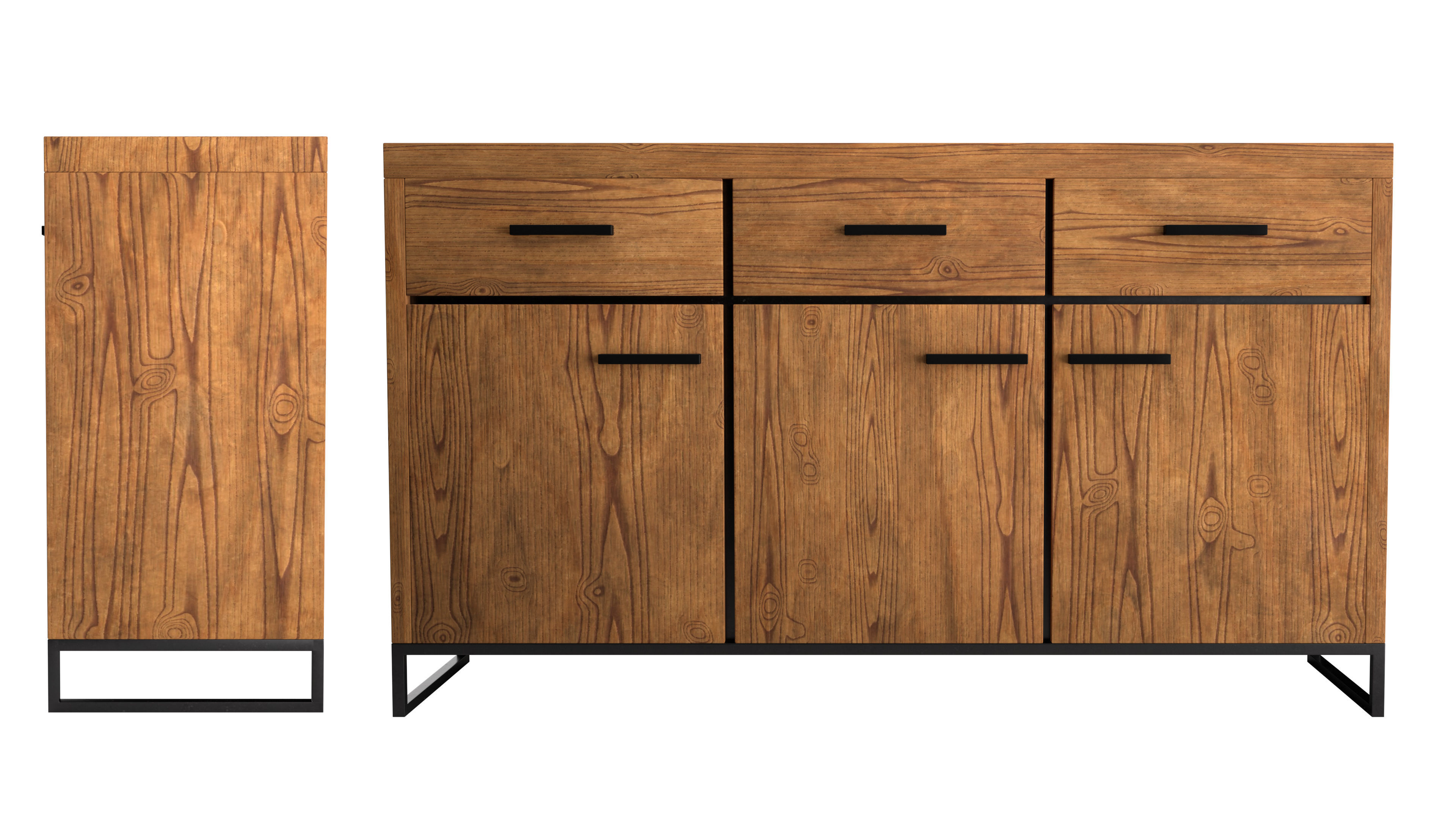 Wood Commode 3D model_2