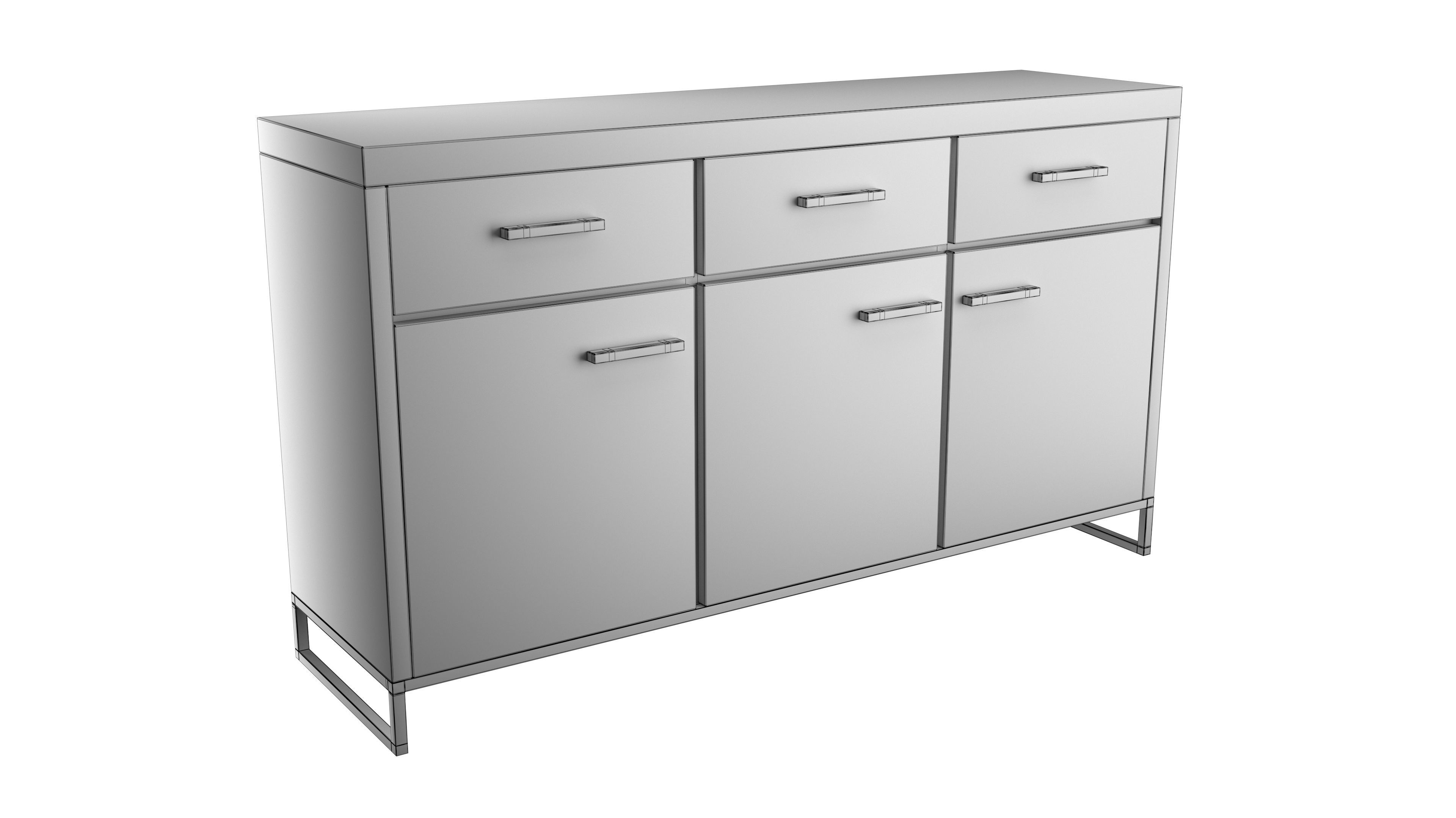 Wood Commode 3D model_4