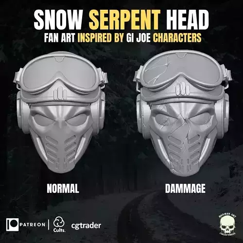 Snow Serpent Head for action figures Fan art