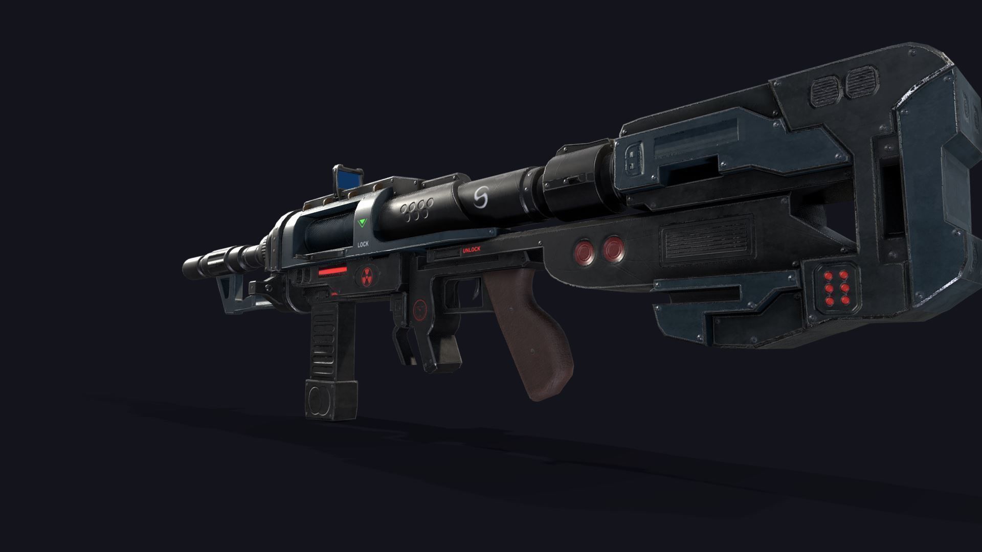 Weapon gun Low-poly 3D model_5