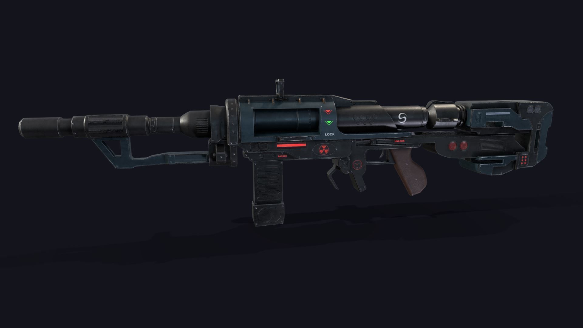 Weapon gun Low-poly 3D model_3