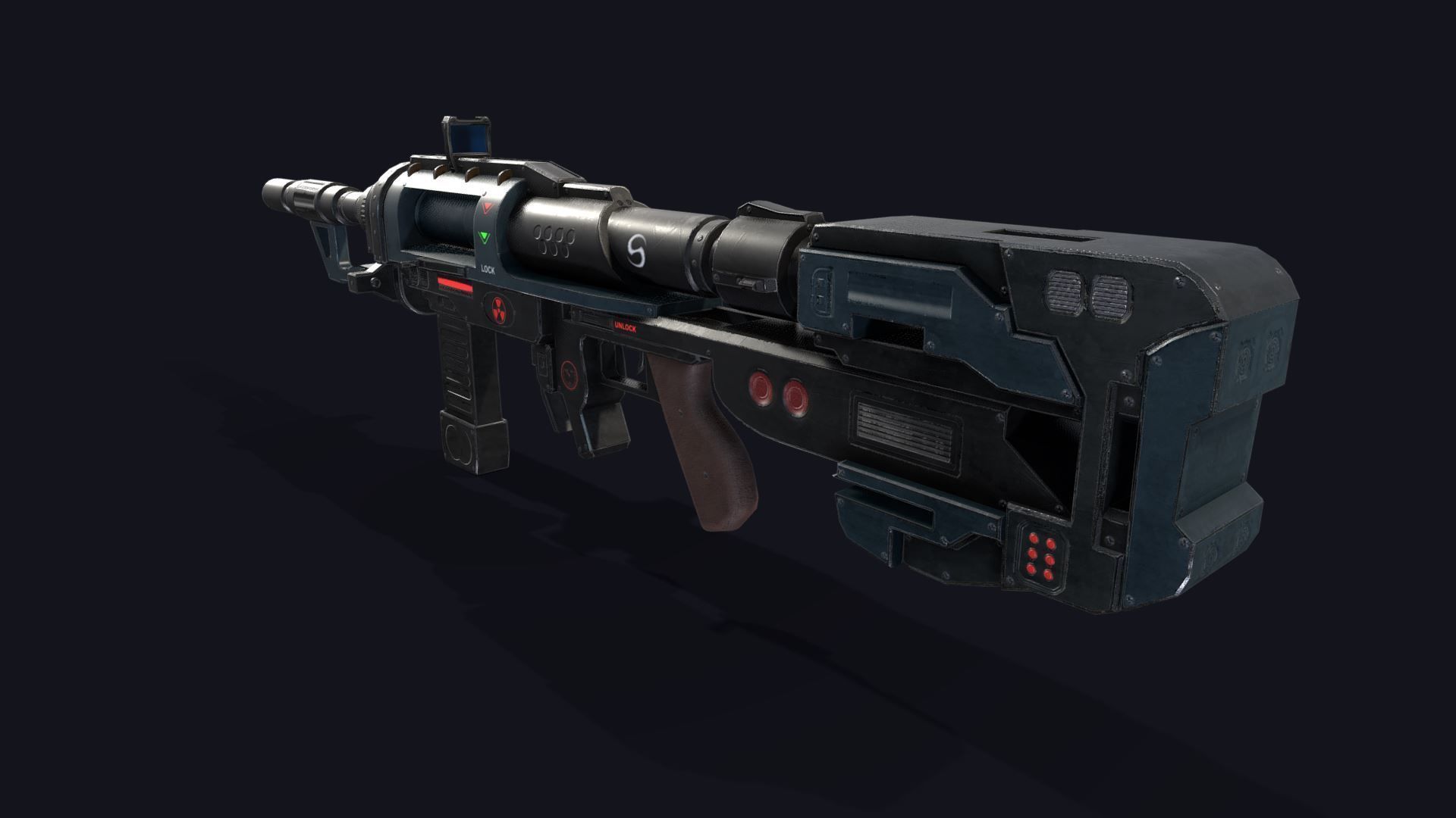Weapon gun Low-poly 3D model_1