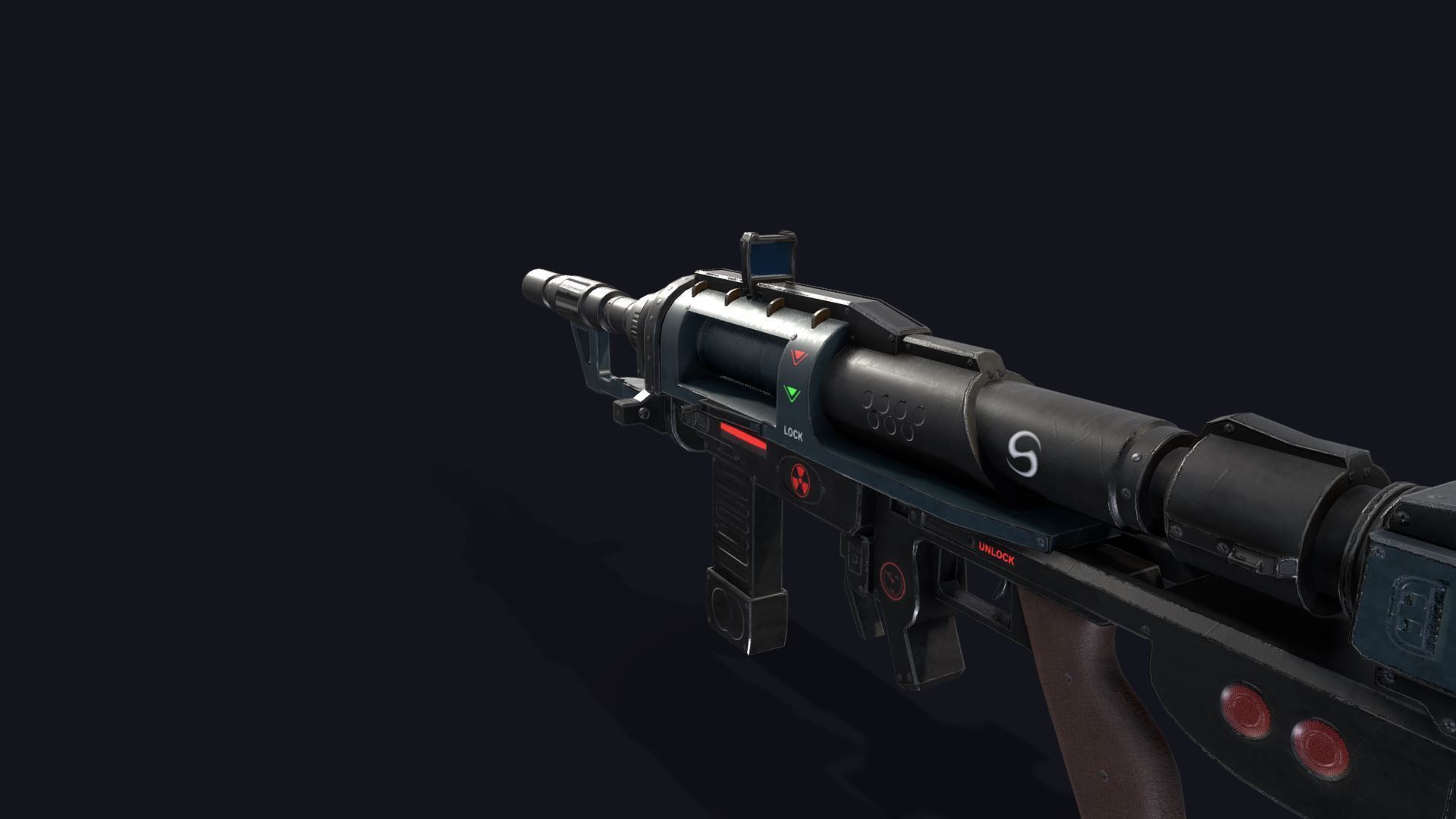 Weapon gun Low-poly 3D model_2