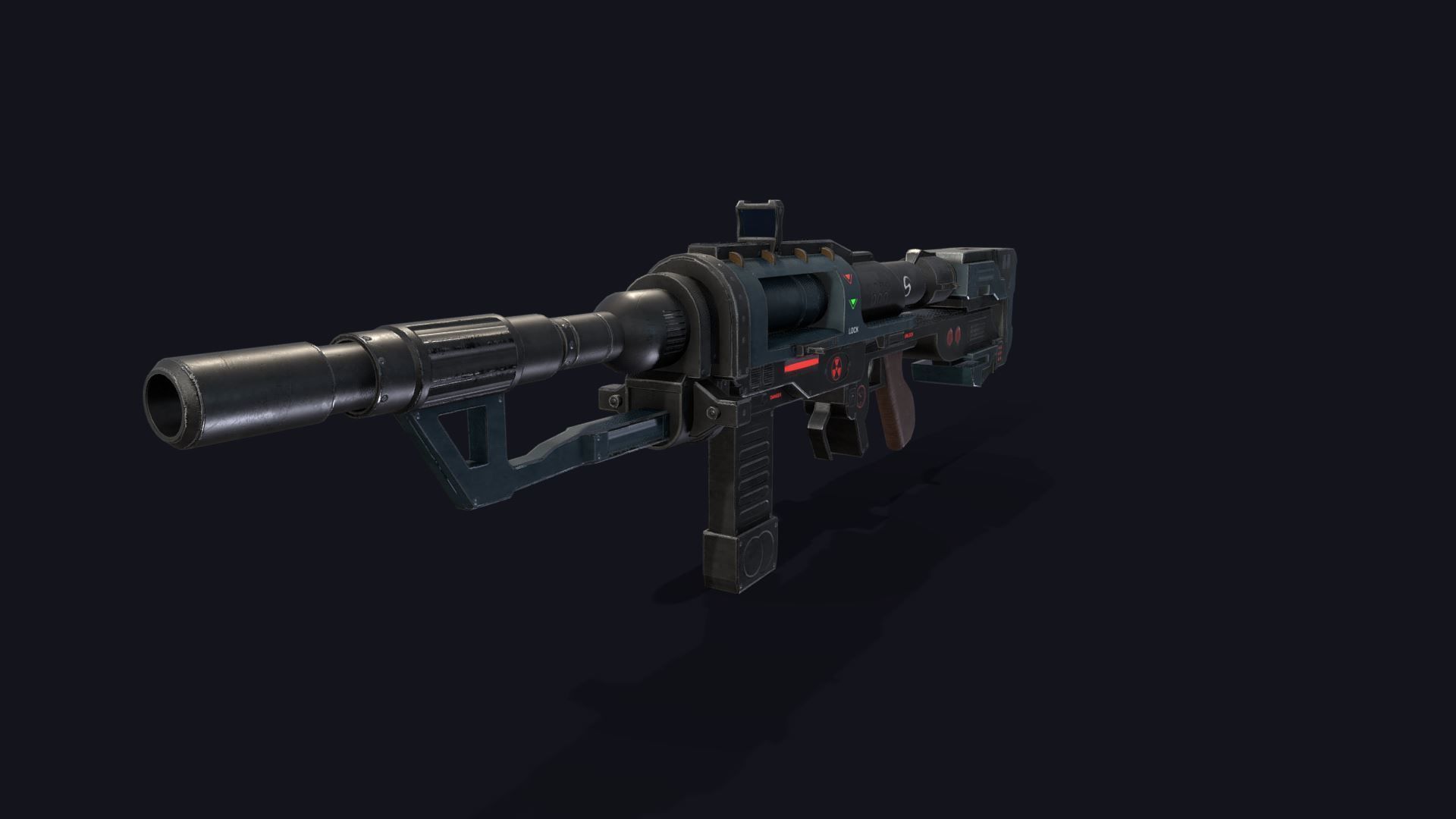 Weapon gun Low-poly 3D model_4