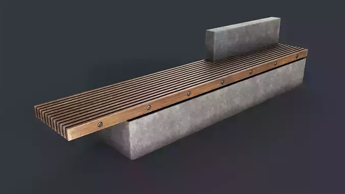 Modern Outdoor Bench 34 PBR Game Ready Low-poly 3D model