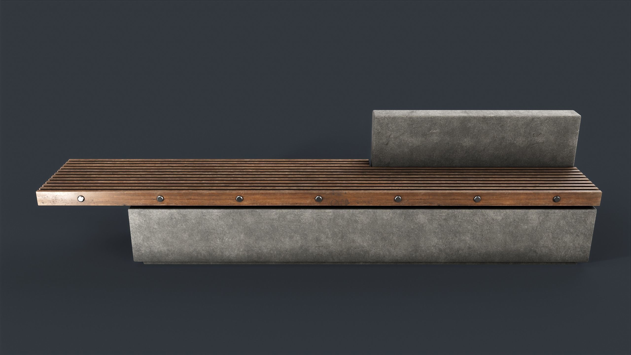 3D model Modern Outdoor Bench 34 PBR Game Ready VR / AR / low-poly ...