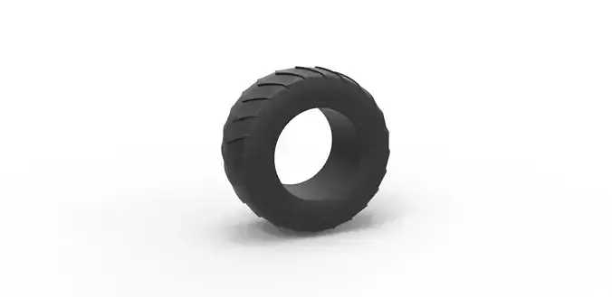 Pulling tractor rear tire 5 Scale 1 to 25