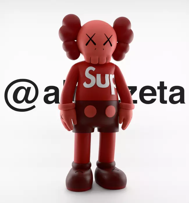 フィギュア kaws  supreme Kaws x Supreme Textured 3D model | CGTrader