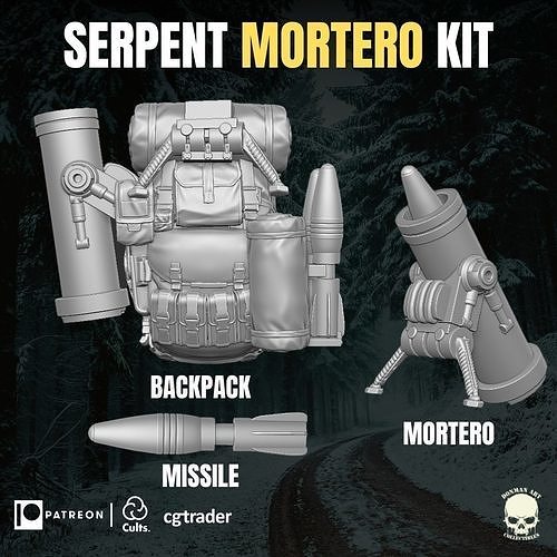 Serpent Mortero Kit For Action Figures 3D print model